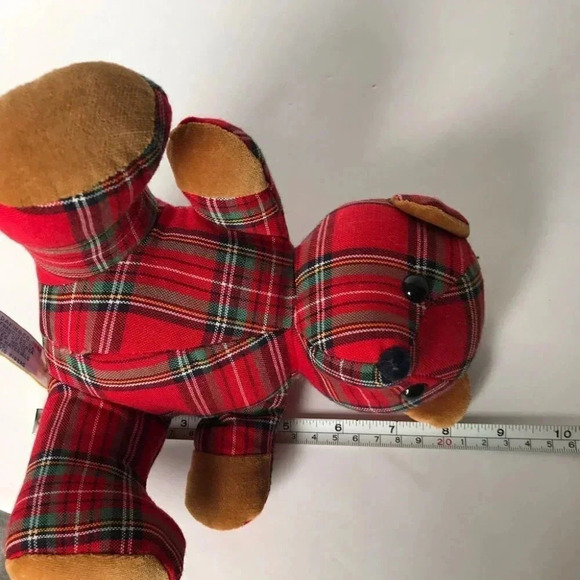Vintage Dakin Plaid Red Teddy Bear 1984 Plush Toy - Picture 8 of 9